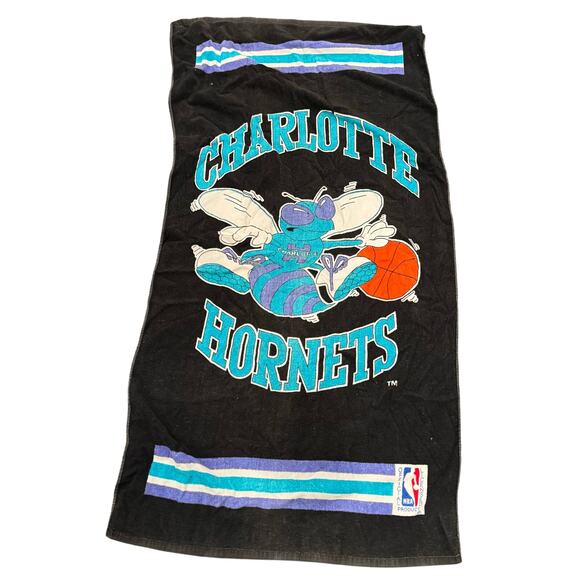 Vintage Charlotte Hornets Beach Towel 28x54" NBA Officially Licensed 100% Cotton - Picture 1 of 4
